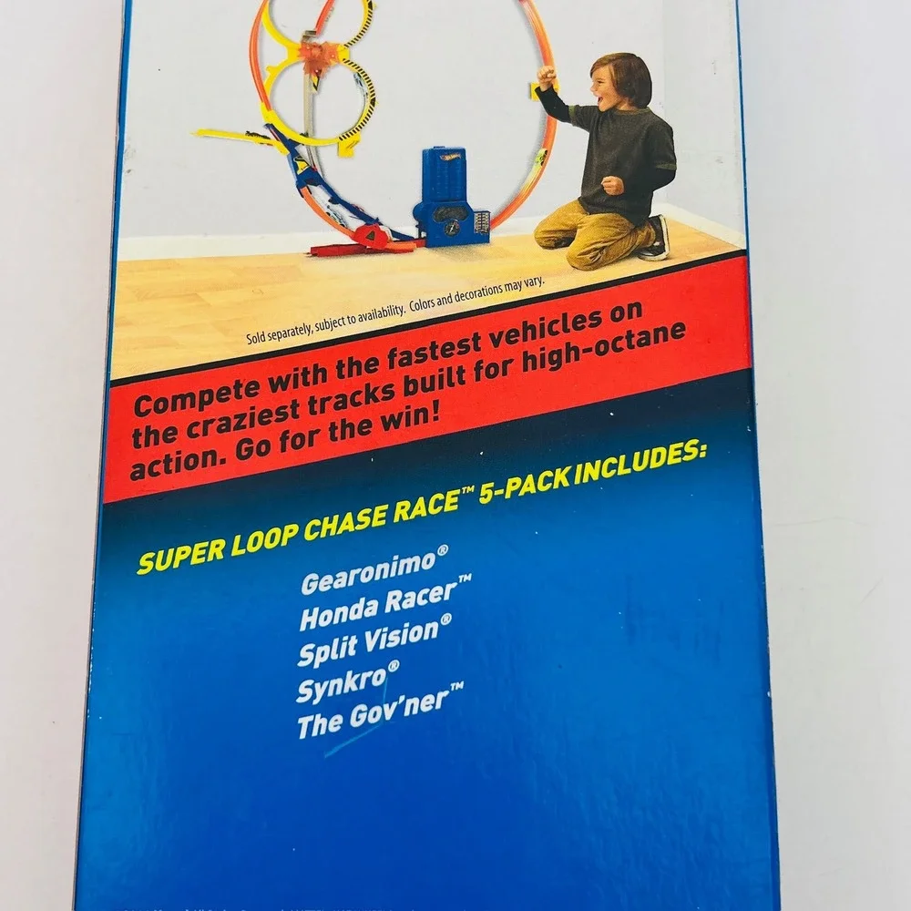 Hot Wheels Super Loop Chase Race 5-Pack Honda Racer Synkro Gearonimo BFB33 2014